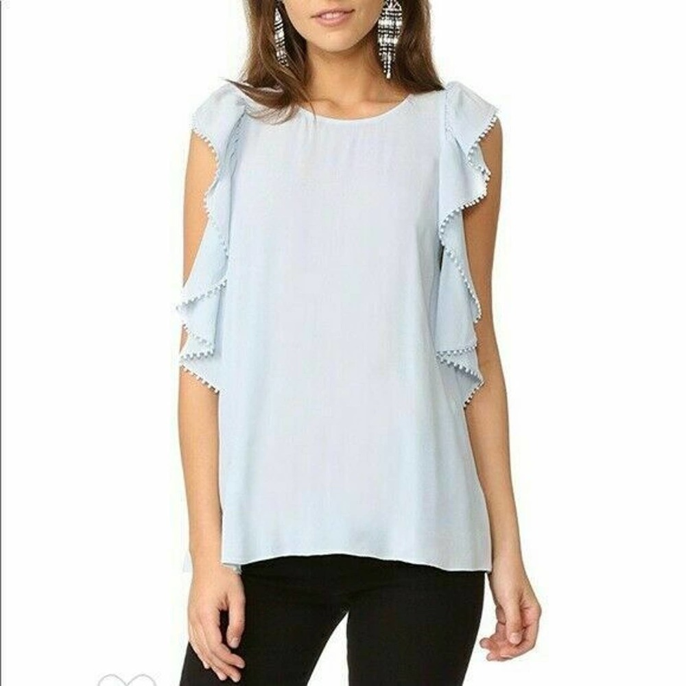 Rebecca Minkoff Womens Shoulder Ruffle Blouse